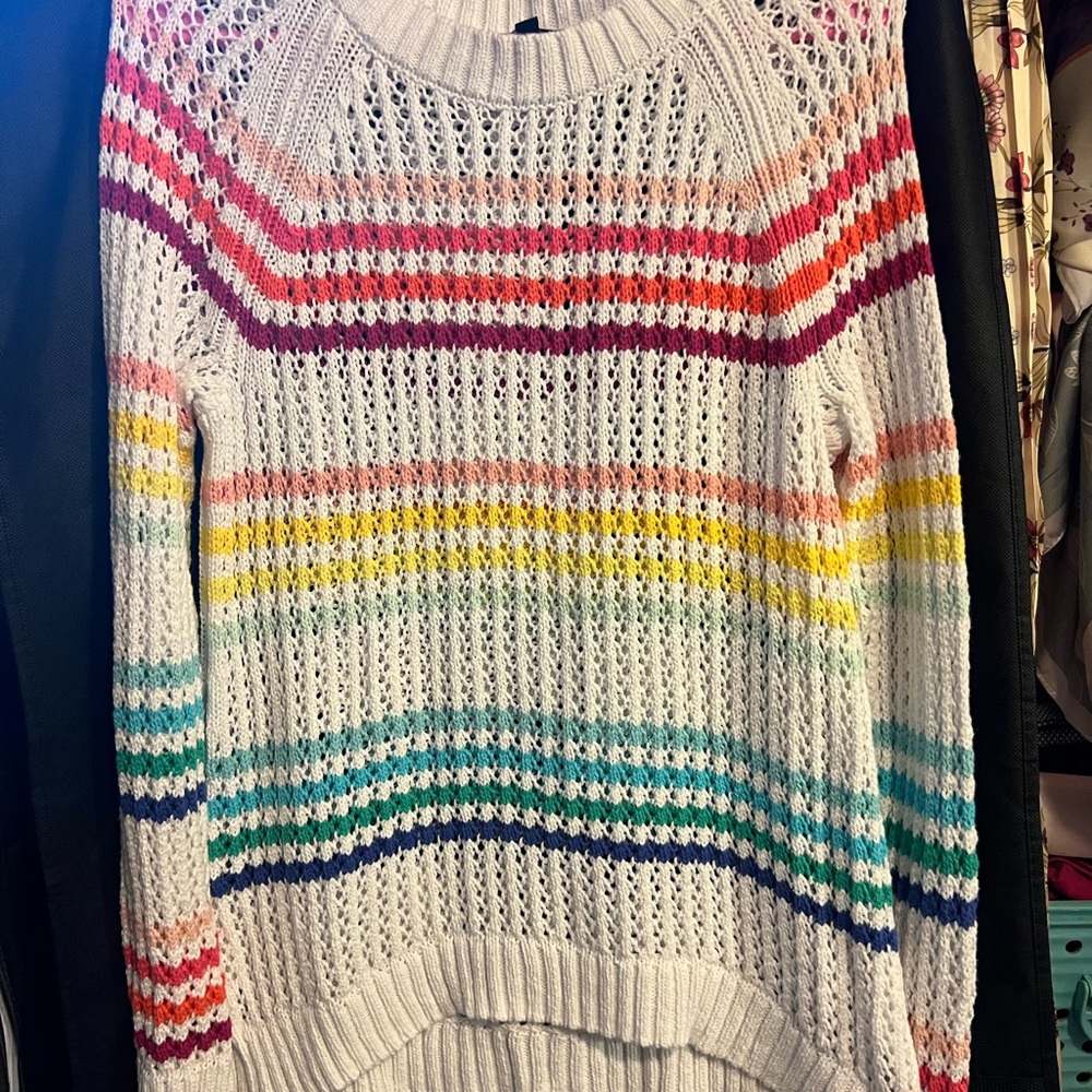 Talbots Multicolor Striped Crew Neck Sweater